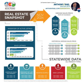 November 2024 Colorado Association of REALTORS Statewide Real Estate Snapshot - courtesy of REMAX Agent Anthony Rael