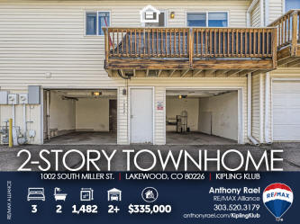 1002 South Miller St in Lakewood CO 80226 - Townhome with attached garage for sale - REMAX Lakewood CO Realtor Anthony Rael