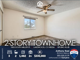 1002 South Miller St in Lakewood CO 80226 - Townhome with attached garage for sale - REMAX Lakewood CO Realtor Anthony Rael
