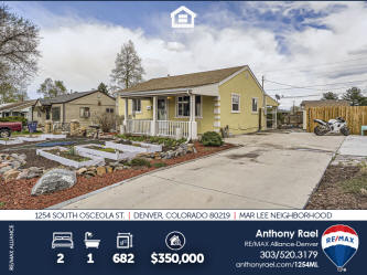 Starter Home in Denver for Sale : 1254 S. Osceola St - Denver CO 80219 | Mar Lee Neighborhood : RE/MAX Denver Colorado Real Estate Agent