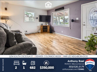 Starter Home in Denver for Sale : 1254 S. Osceola St - Denver CO 80219 | Mar Lee Neighborhood : RE/MAX Denver Colorado Real Estate Agent