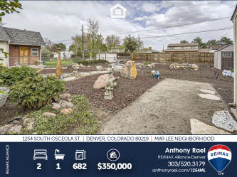 Starter Home in Denver for Sale : 1254 S. Osceola St - Denver CO 80219 | Mar Lee Neighborhood : RE/MAX Denver Colorado Real Estate Agent