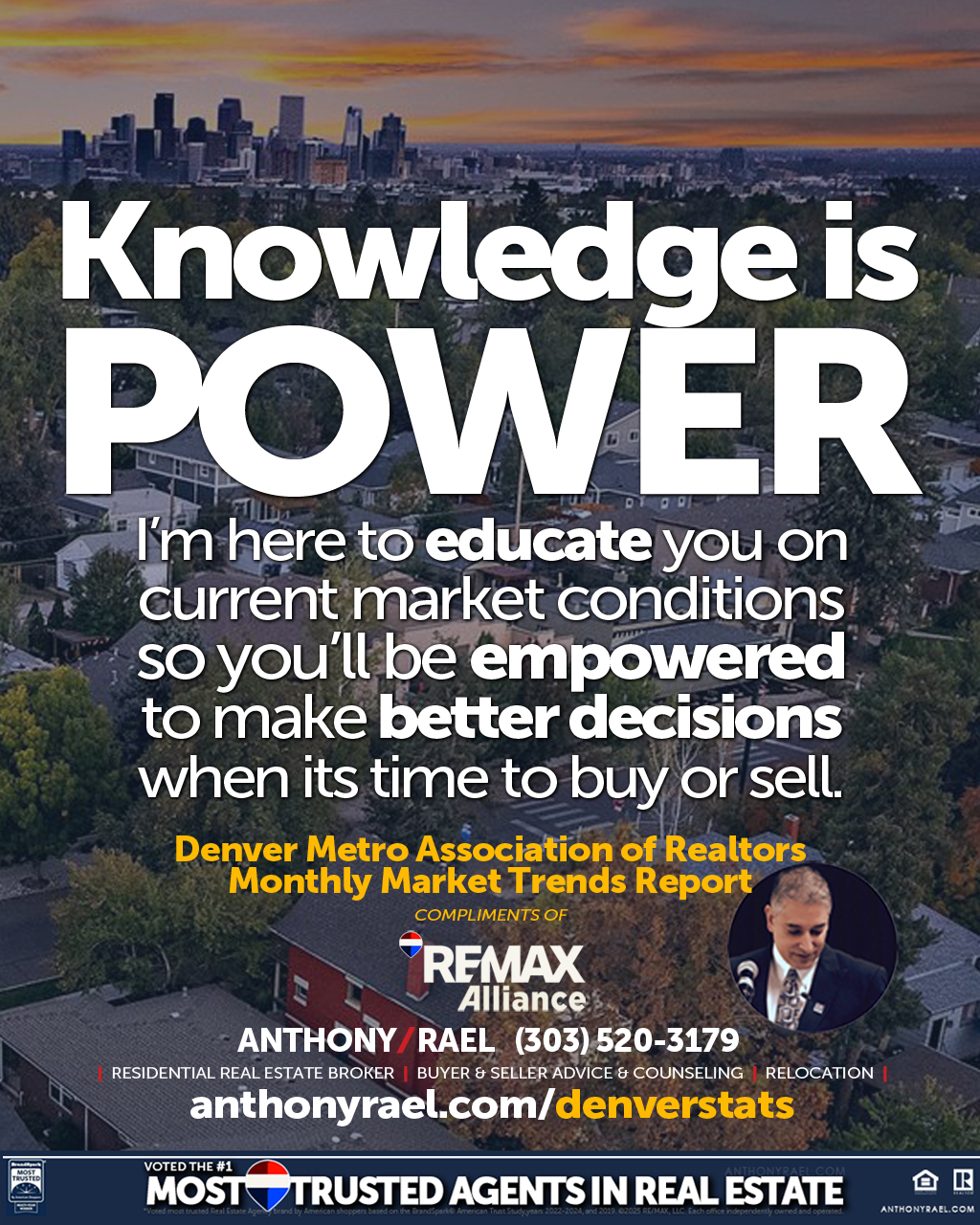 Knowledge is Power. Denver Colorado REMAX Agent Anthony Rael will help educate you on current real estate market conditions so you can make better decisions. Just Call Ants