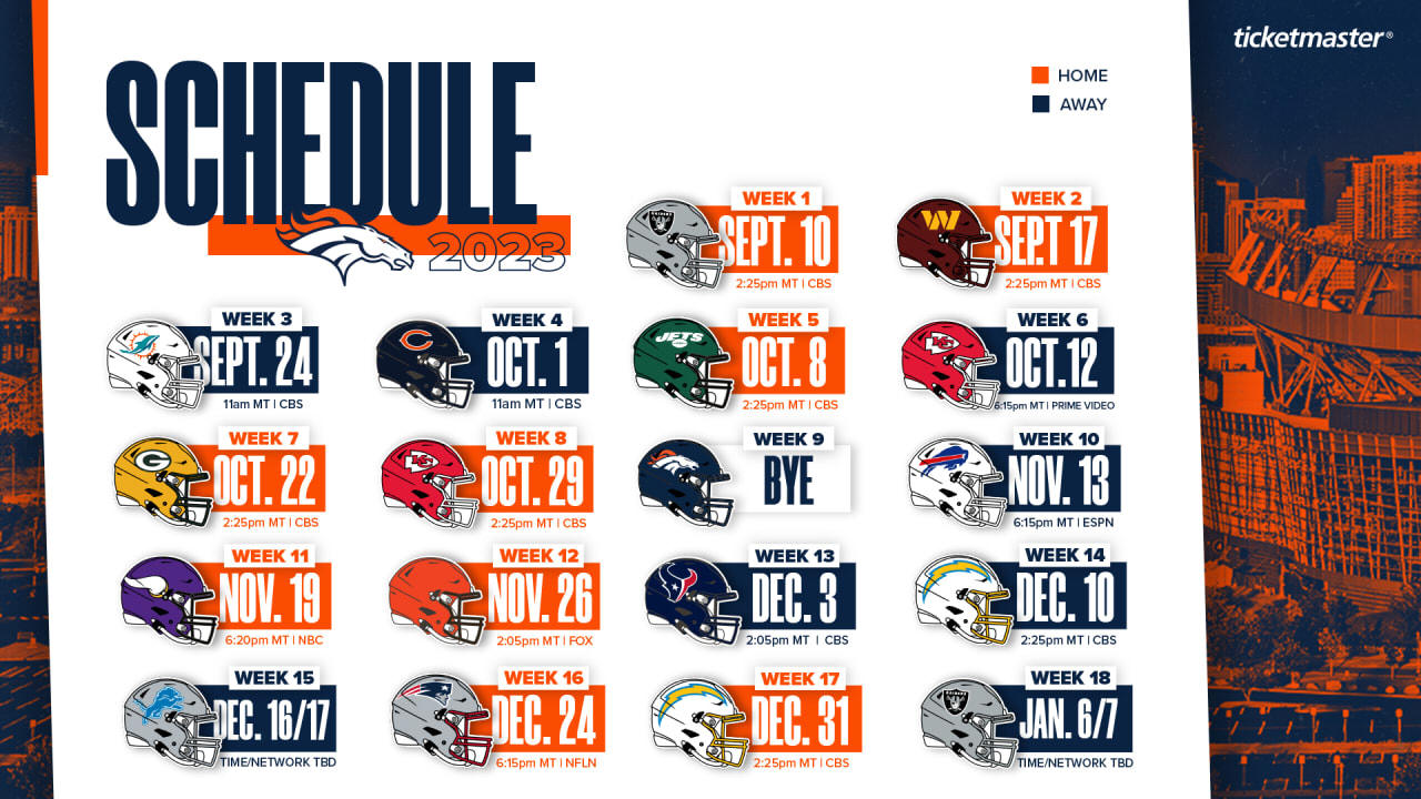 2023 Broncos Football Season Schedule